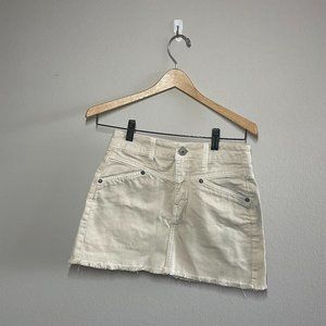 American Eagle beige jean mini skirt
